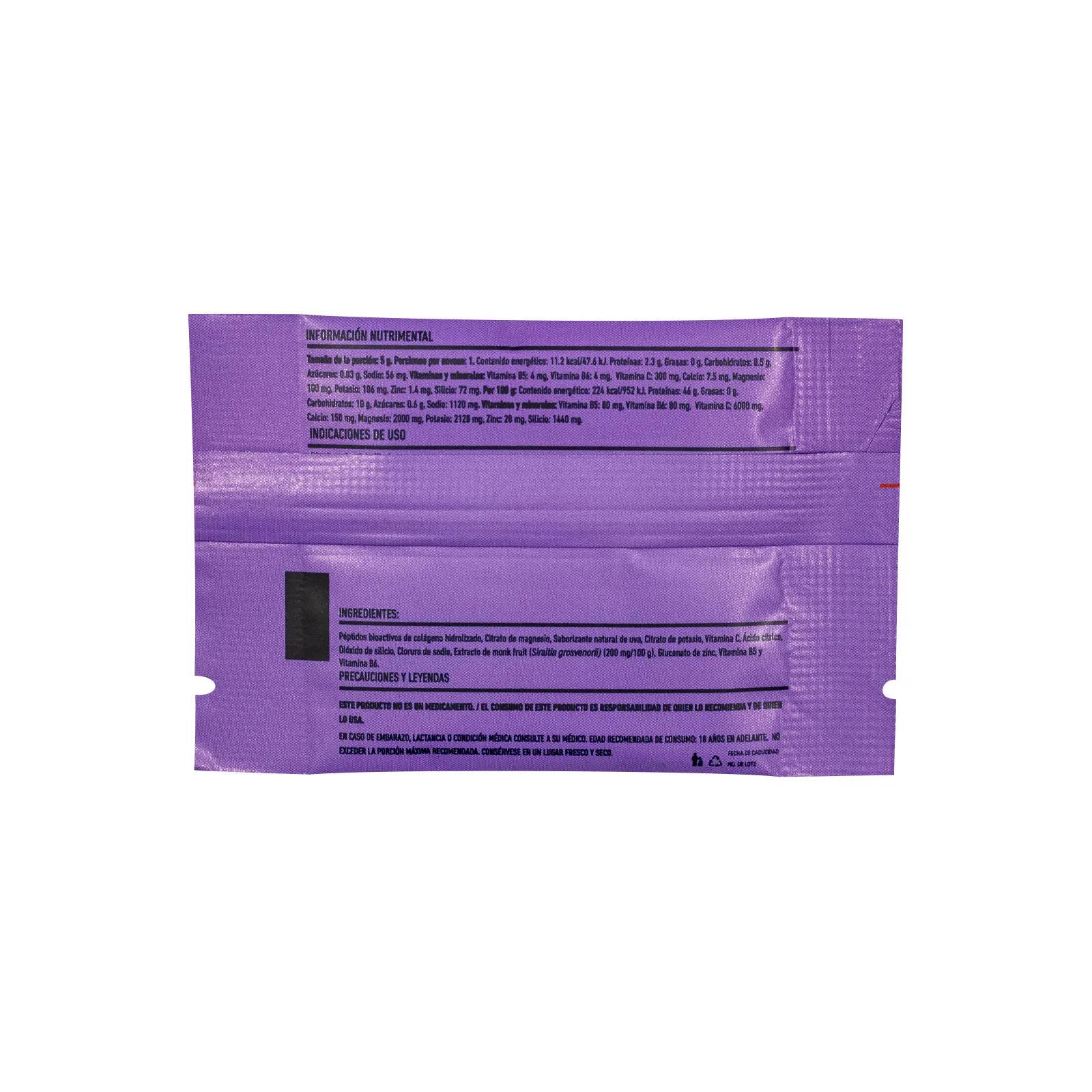 Parte posterior del stick de electrolitos Sesen Sport E-Lite uvacon información nutrimental.